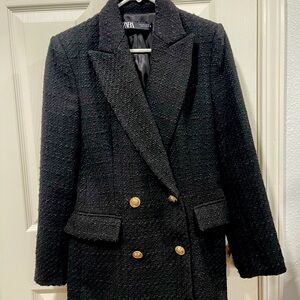 Zara Black tweed Jacket size small
